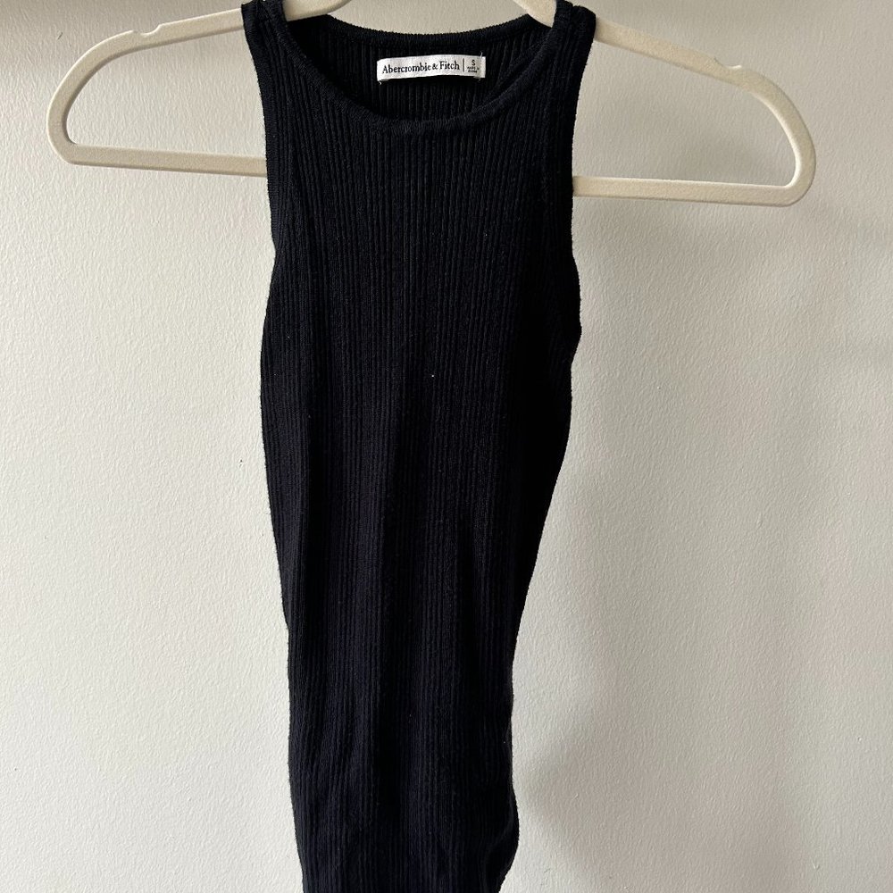 Black High-Neck Knitted Bodysuit